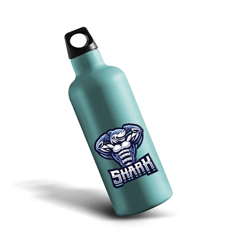 Botella personalizada con sticker DTF UV relieve 3D