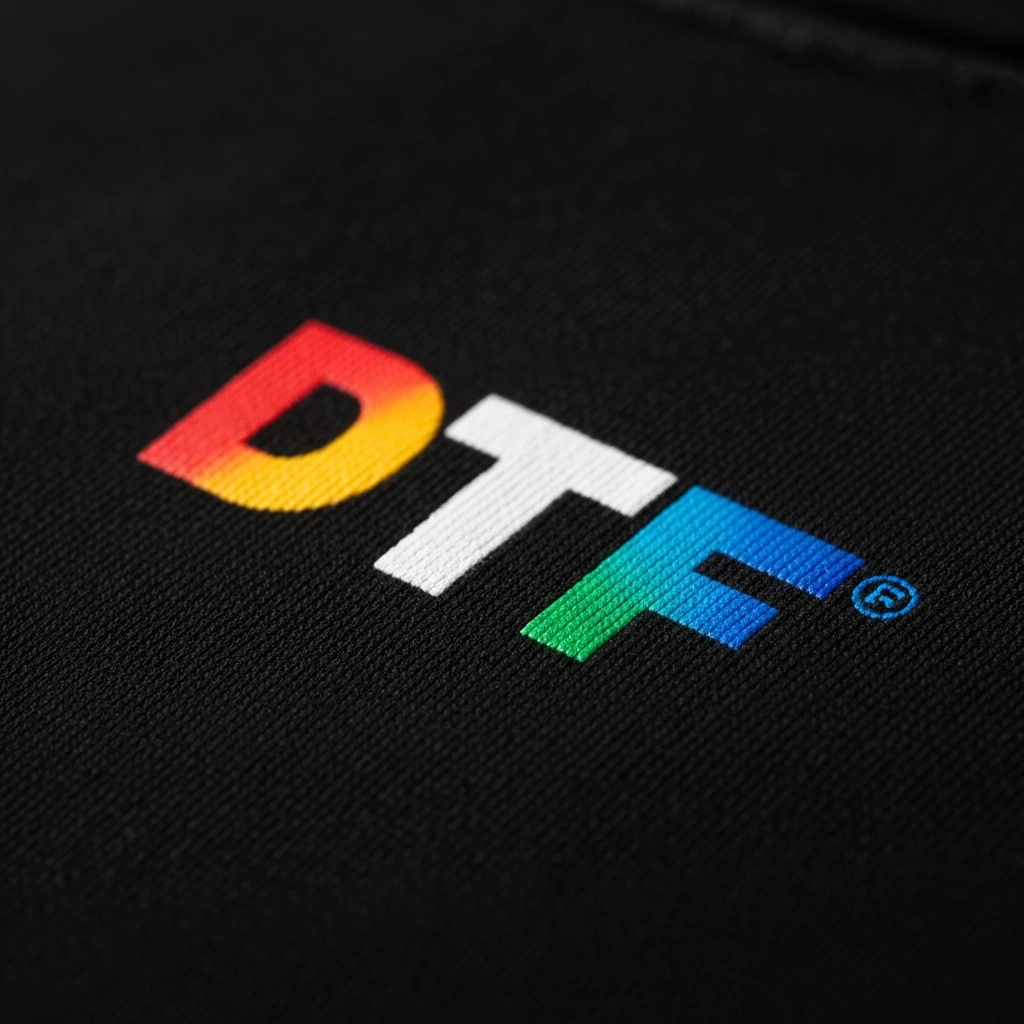 Detalle elástico de impresión DTF profesional