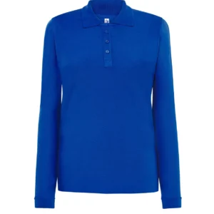 Polo Regular LS Lady JHK Royal Azul Manga Larga | DTF Polo manga larga mujer JHK Regular LS Lady POPL200LS royal azul 200g personalizado DTF