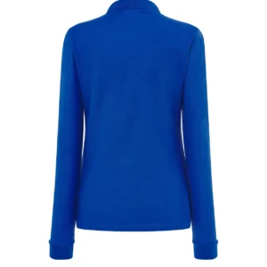 Polo Regular LS Lady JHK Royal — Vista Espalda Polo manga larga mujer JHK POPL200LS royal azul espalda personalizado DTF