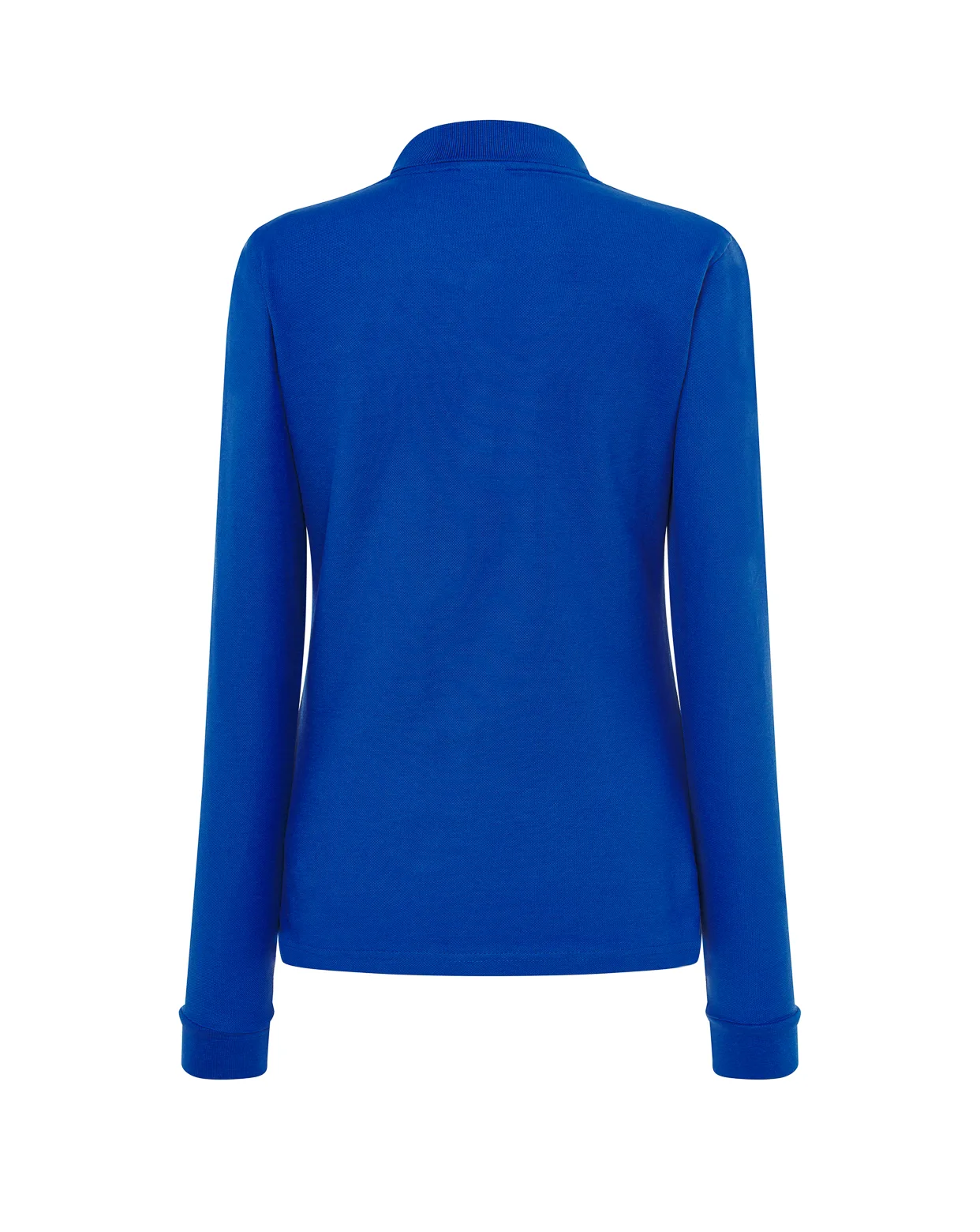 Polo Regular LS Lady JHK Royal — Vista Espalda Polo manga larga mujer JHK POPL200LS royal azul espalda personalizado DTF