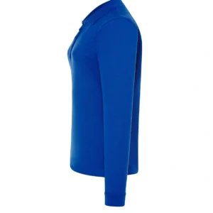 Polo Regular LS Lady JHK Royal — Vista Lateral Polo manga larga mujer JHK POPL200LS royal azul lateral vista personalizado DTF