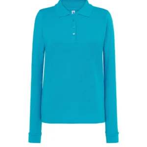 Polo Regular LS Lady JHK Turquesa Manga Larga | DTF Personalizado Polo manga larga mujer JHK Regular LS Lady POPL200LS turquesa 200g personalizado DTF