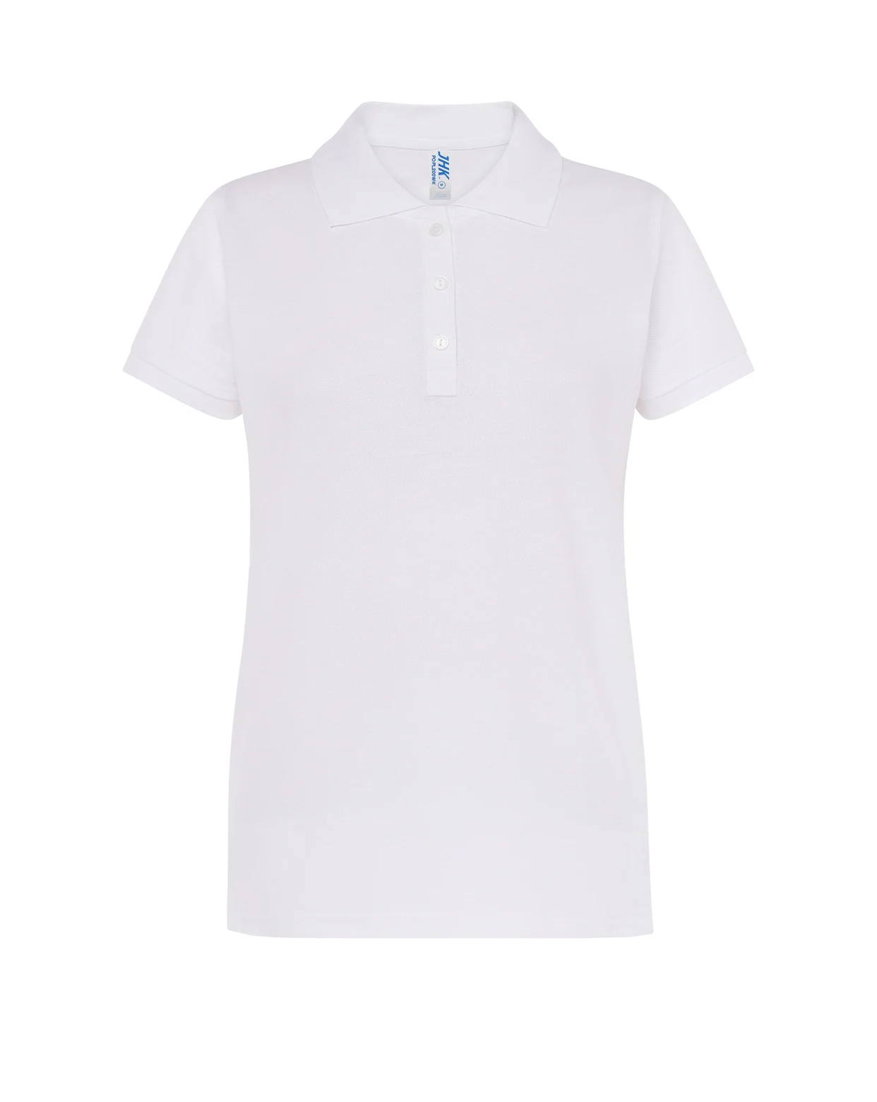 Polo Worker Lady BLANCO Vista Frontal - JHK POPL200WK polo worker lady blanco personalizado trabajo empresa jhk popl200wk