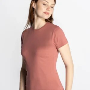 camiseta manga corta jhk mujer cuello redondo