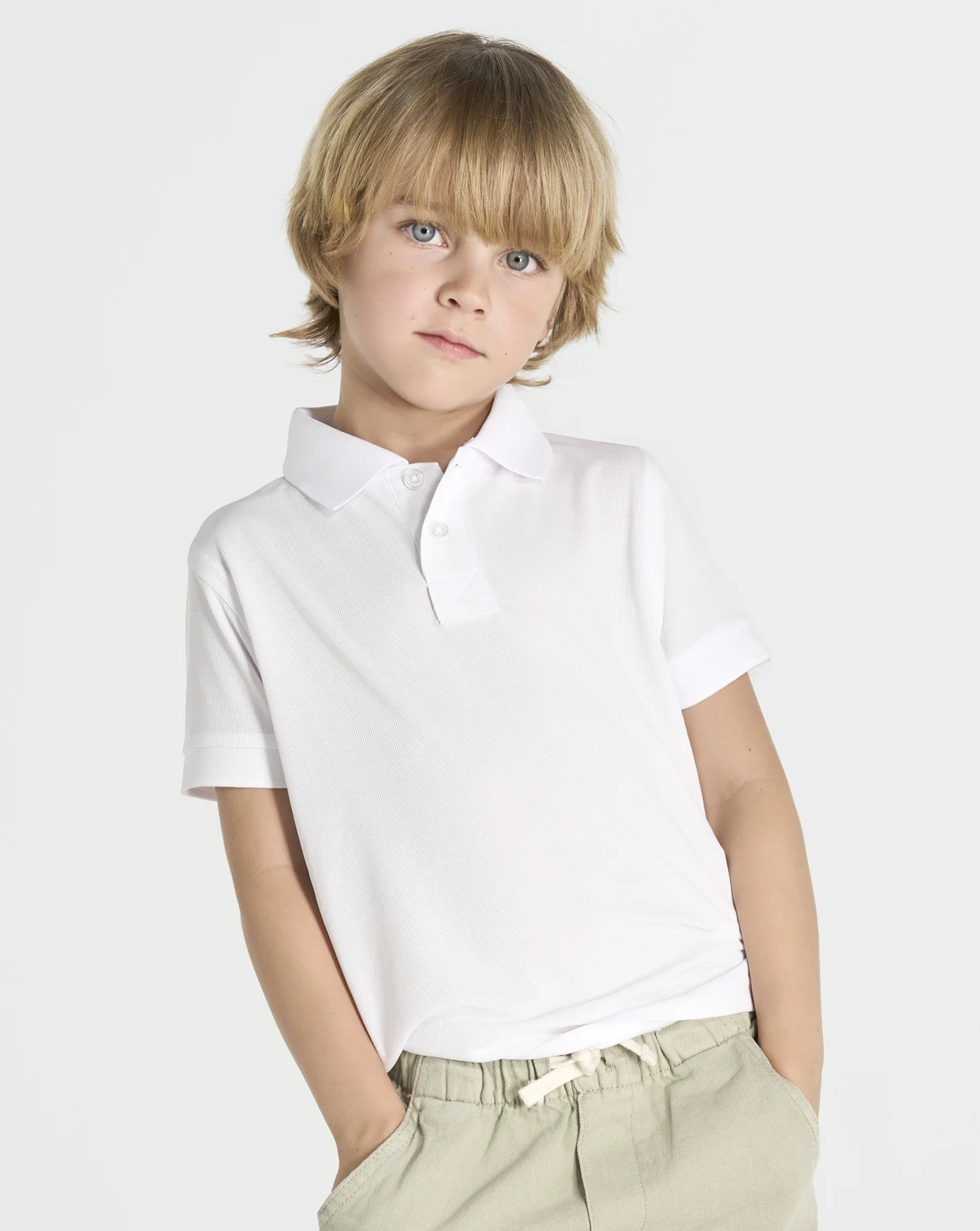 polo sport pique kid sportpqkid blanco modelo Polo Sport Piqué Kid JHK SPORTPQKID - Modelo