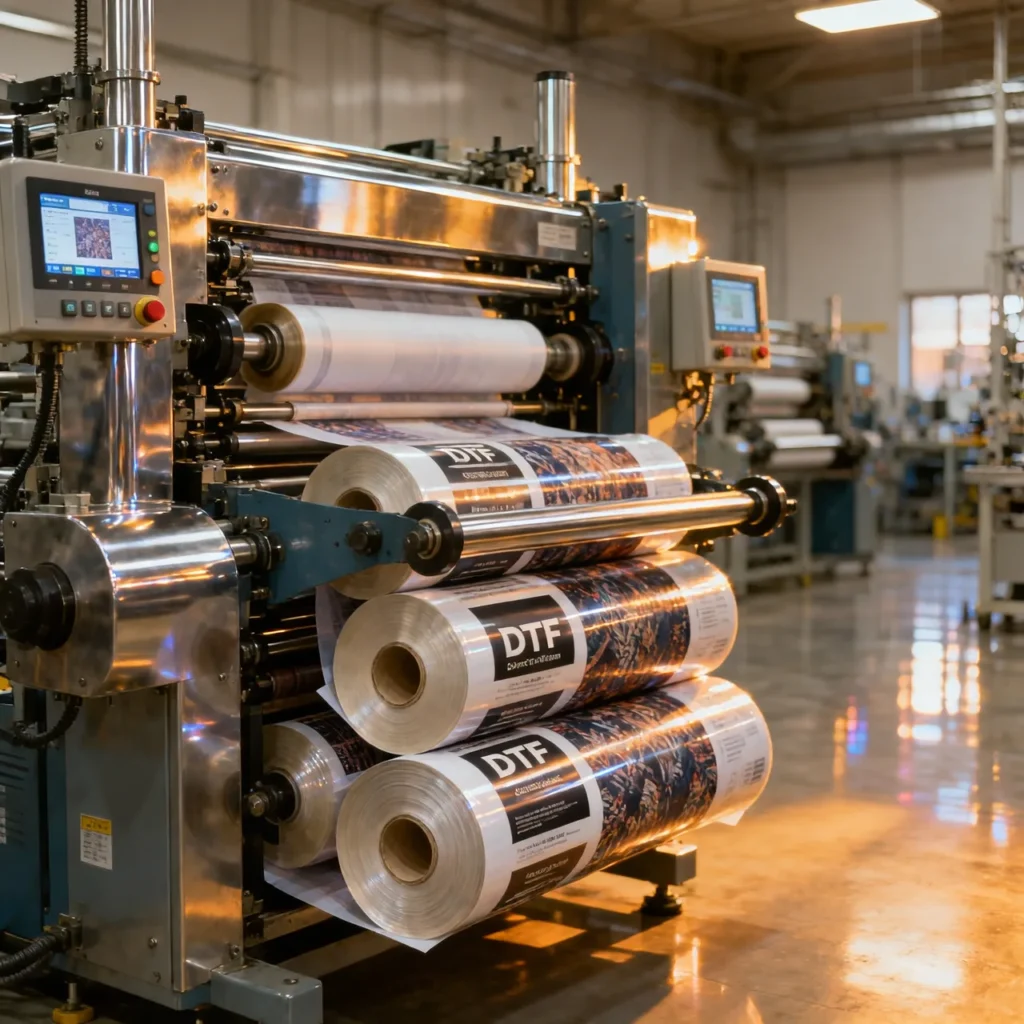 ¿Cuánto Cuesta el DTF por Metros en España? Precios Reales 2026 1 Rollos de impresión DTF por metros en fábrica Fuerza DTF Fuenlabrada Madrid